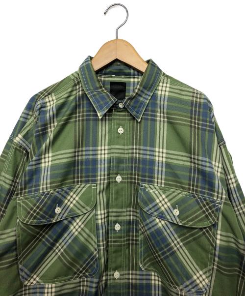 DAIWA PIER39（ダイワ ピア39）DAIWA PIER39 (ダイワ ピア39) TECH ELBOW PATCH WORK SHIRTS FLANNEL グリーン サイズ:XLの古着・服飾アイテム