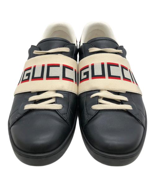 GUCCI（グッチ）GUCCI (グッチ) ローカットスニーカー ブラック サイズ:8 1/2の古着・服飾アイテム