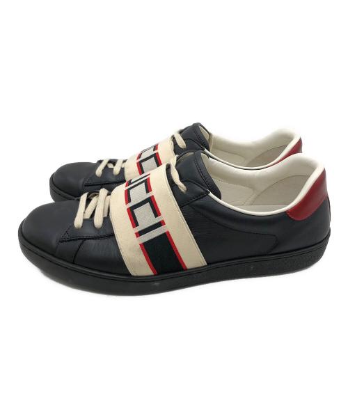 GUCCI（グッチ）GUCCI (グッチ) ローカットスニーカー ブラック サイズ:8 1/2の古着・服飾アイテム