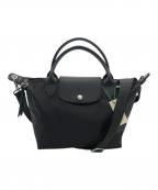 LONGCHAMPロンシャン）の古着「ルプリアージュネオショルダーバッグ」｜ブラック