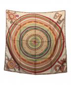 HERMESエルメス）の古着「カレ90 FRANCE PARIS 24 Fbg」｜ホワイト×ピンク