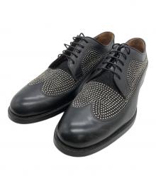 JIMMY CHOO（ジミーチュウ）の古着「141MORLAND スタッズレースアップシューズ」｜ブラック