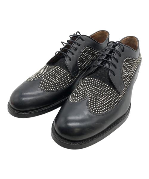 JIMMY CHOO（ジミーチュウ）JIMMY CHOO (ジミーチュウ) 141MORLAND スタッズレースアップシューズ ブラック サイズ:43の古着・服飾アイテム