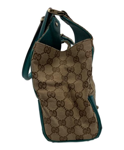 GUCCI（グッチ）GUCCI (グッチ) ニュージャッキー　ハンドバッグ グリーン×ベージュの古着・服飾アイテム