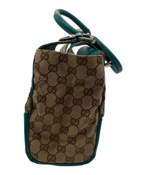 GUCCI（グッチ）GUCCI (グッチ) ニュージャッキー　ハンドバッグ グリーン×ベージュの古着・服飾アイテム