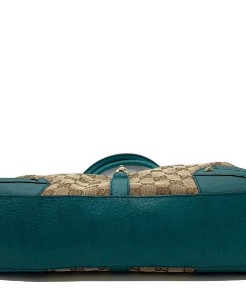 GUCCI（グッチ）GUCCI (グッチ) ニュージャッキー　ハンドバッグ グリーン×ベージュの古着・服飾アイテム