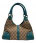 GUCCI (グッチ) ニュージャッキー　ハンドバッグ グリーン×ベージュ：35000円
