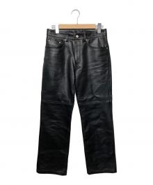BURBERRY BLUE LABEL（バーバリー ブルー レーベル）の古着「レザーパンツ」｜ブラック