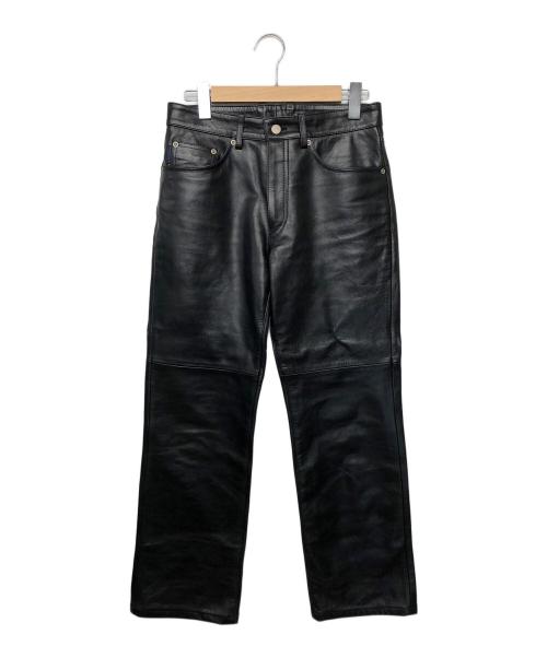 BURBERRY BLUE LABEL（バーバリー ブルー レーベル）BURBERRY BLUE LABEL (バーバリーブルーレーベル) レザーパンツ ブラック サイズ:Mの古着・服飾アイテム