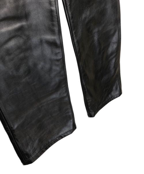 BURBERRY BLUE LABEL（バーバリー ブルー レーベル）BURBERRY BLUE LABEL (バーバリーブルーレーベル) レザーパンツ ブラック サイズ:Mの古着・服飾アイテム