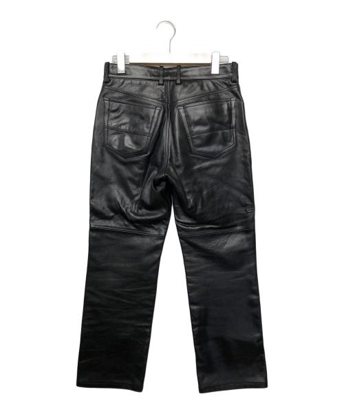 BURBERRY BLUE LABEL（バーバリー ブルー レーベル）BURBERRY BLUE LABEL (バーバリーブルーレーベル) レザーパンツ ブラック サイズ:Mの古着・服飾アイテム