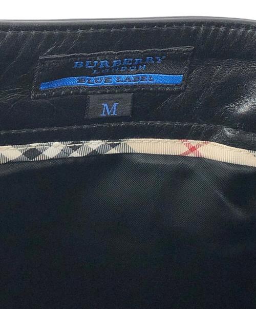 BURBERRY BLUE LABEL（バーバリー ブルー レーベル）BURBERRY BLUE LABEL (バーバリーブルーレーベル) レザーパンツ ブラック サイズ:Mの古着・服飾アイテム