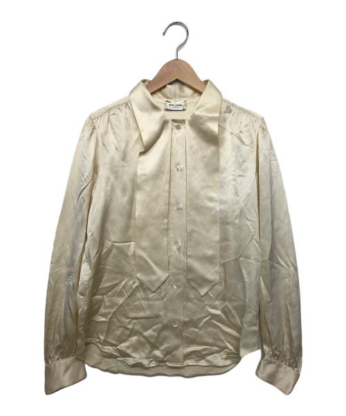 Saint Laurent Paris（サンローランパリ）Saint Laurent Paris (サンローランパリ) ラヴァリエネックブラウス ベージュ サイズ:165/88Yの古着・服飾アイテム