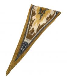 HERMES（エルメス）の古着「courbettes et cabrioles　カレ90 プリーツスカーフ」｜イエロー