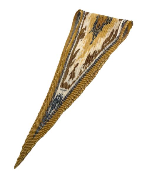 HERMES（エルメス）HERMES (エルメス) courbettes et cabrioles　カレ90 プリーツスカーフ イエローの古着・服飾アイテム