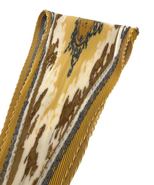 HERMES（エルメス）HERMES (エルメス) courbettes et cabrioles　カレ90 プリーツスカーフ イエローの古着・服飾アイテム