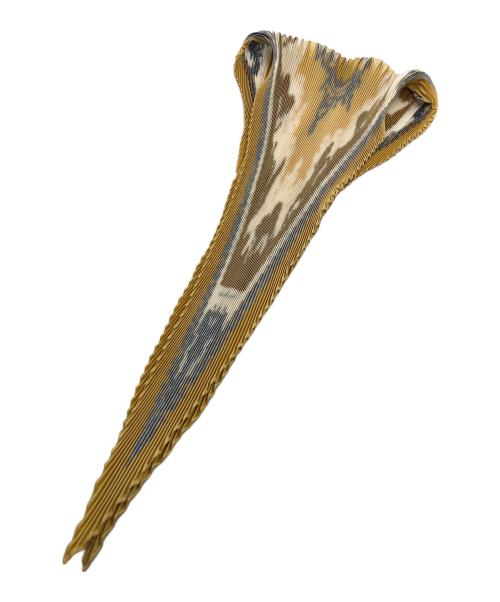 HERMES（エルメス）HERMES (エルメス) courbettes et cabrioles　カレ90 プリーツスカーフ イエローの古着・服飾アイテム