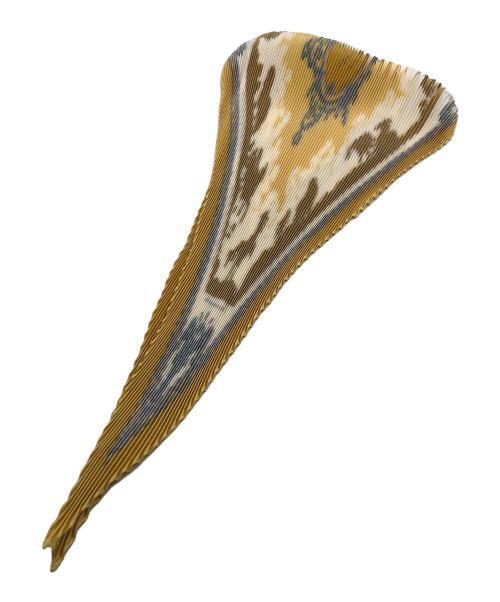 HERMES（エルメス）HERMES (エルメス) courbettes et cabrioles　カレ90 プリーツスカーフ イエローの古着・服飾アイテム