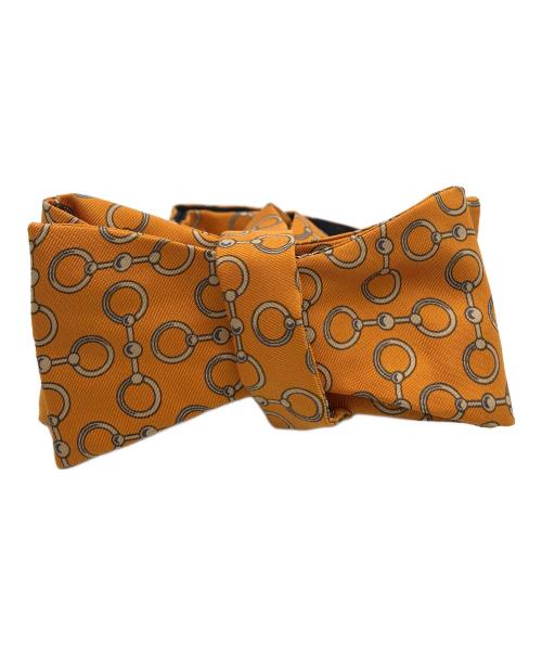 HERMES（エルメス）HERMES (エルメス) シルクネクタイ オレンジ×ブラック サイズ:FREEの古着・服飾アイテム