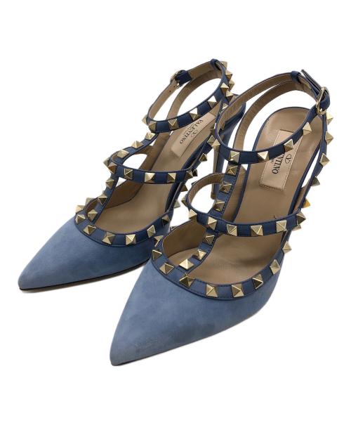 VALENTINO GARAVANI（ヴァレンティノ・ガラヴァーニ）VALENTINO GARAVANI (ヴァレンティノ・ガラヴァーニ) ハイヒールパンプス ブルー サイズ:23.5cmの古着・服飾アイテム