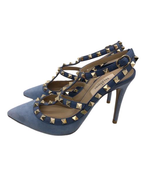 VALENTINO GARAVANI（ヴァレンティノ・ガラヴァーニ）VALENTINO GARAVANI (ヴァレンティノ・ガラヴァーニ) ハイヒールパンプス ブルー サイズ:23.5cmの古着・服飾アイテム