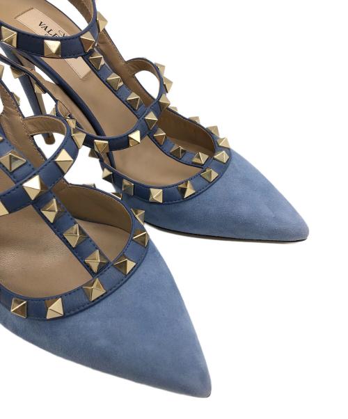 VALENTINO GARAVANI（ヴァレンティノ・ガラヴァーニ）VALENTINO GARAVANI (ヴァレンティノ・ガラヴァーニ) ハイヒールパンプス ブルー サイズ:23.5cmの古着・服飾アイテム