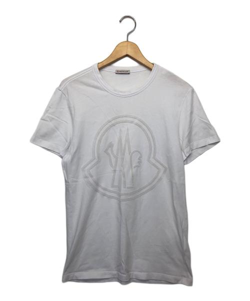 MONCLER（モンクレール）MONCLER (モンクレール) フロッキーロゴTシャツ ホワイト サイズ:Sの古着・服飾アイテム