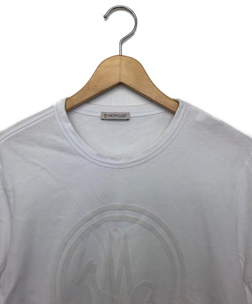 MONCLER（モンクレール）MONCLER (モンクレール) フロッキーロゴTシャツ ホワイト サイズ:Sの古着・服飾アイテム