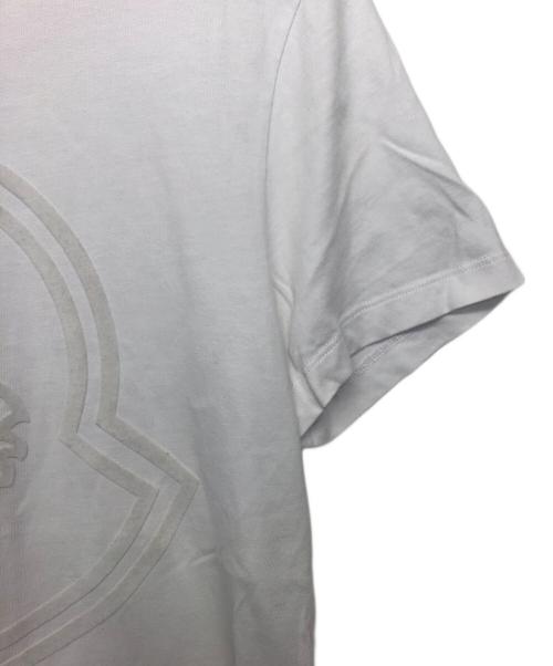 MONCLER（モンクレール）MONCLER (モンクレール) フロッキーロゴTシャツ ホワイト サイズ:Sの古着・服飾アイテム