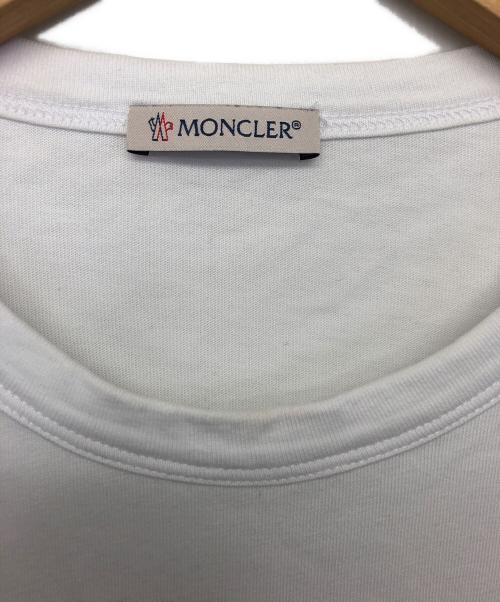 MONCLER（モンクレール）MONCLER (モンクレール) フロッキーロゴTシャツ ホワイト サイズ:Sの古着・服飾アイテム