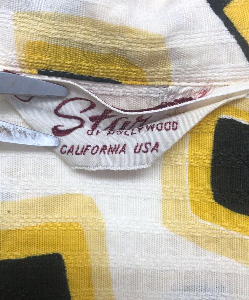 Star OF HOLLYWOOD（スターオブハリウッド）STAR OF HOLLYWOOD (スターオブハリウッド) オープンカラーシャツ ベージュ×イエロー サイズ:Mの古着・服飾アイテム