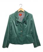 Vivienne Westwood RED LABELヴィヴィアンウエストウッドレッドレーベル）の古着「ベロアテーラードジャケット」｜グリーン