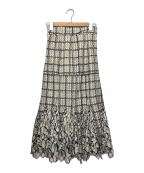 Snidelスナイデル）の古着「レーズマーメイドスカート」｜ブラック×ベージュ