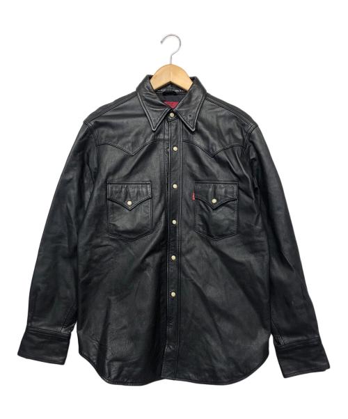 LEVI'S RED（リーバイス レッド）LEVI'S RED (リーバイス レッド) カウレザーウエスタンシャツ ブラック サイズ:Mの古着・服飾アイテム