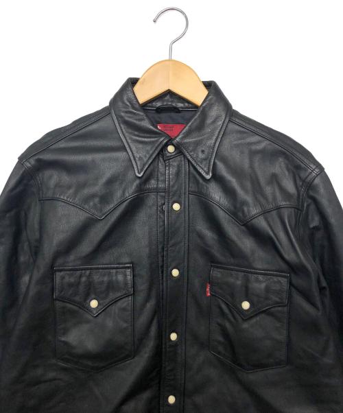 LEVI'S RED（リーバイス レッド）LEVI'S RED (リーバイス レッド) カウレザーウエスタンシャツ ブラック サイズ:Mの古着・服飾アイテム