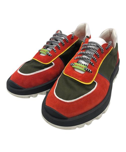 ETRO（エトロ）ETRO (エトロ) カラーブロックスニーカー レッド×ブラック サイズ:42の古着・服飾アイテム