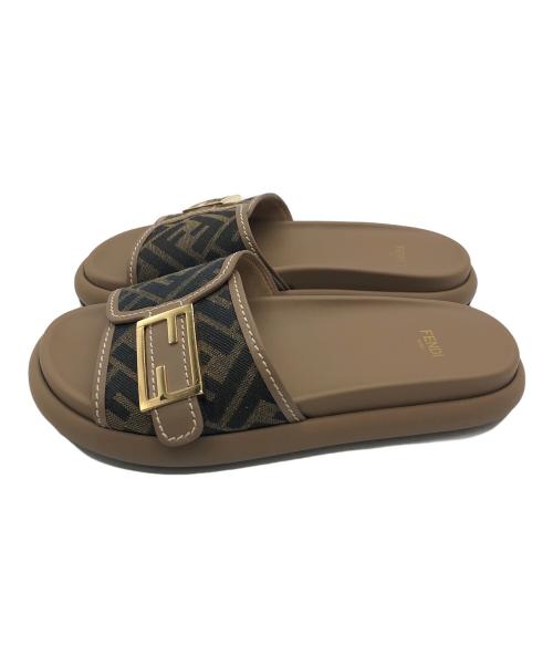FENDI（フェンディ）FENDI (フェンディ) FEEL スライドサンダル ベージュ サイズ:23.5cmの古着・服飾アイテム