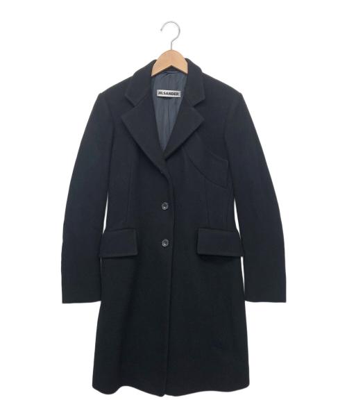JIL SANDER（ジルサンダー）JIL SANDER (ジルサンダー) カシミヤ混チェスターコート ブラック サイズ:36の古着・服飾アイテム
