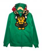 BABY MiLOベビーマイロ）の古着「ジップパーカー」｜グリーン