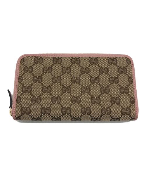 GUCCI（グッチ）GUCCI (グッチ) 長財布 ベージュ×ピンクの古着・服飾アイテム