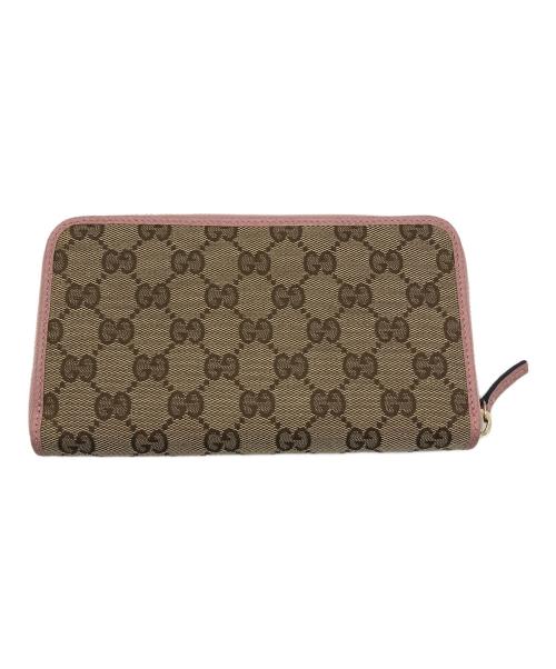 GUCCI（グッチ）GUCCI (グッチ) 長財布 ベージュ×ピンクの古着・服飾アイテム