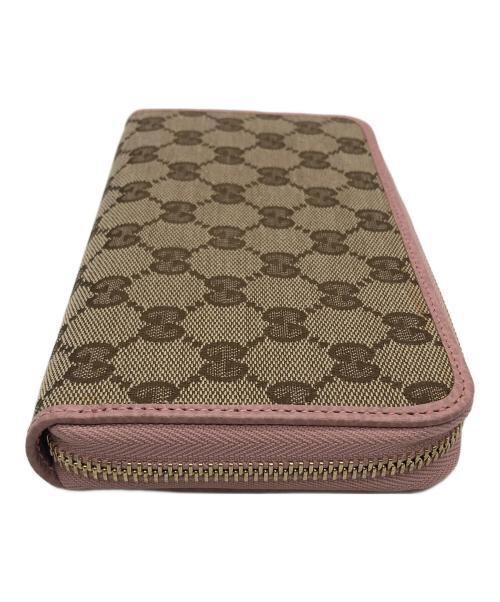 GUCCI（グッチ）GUCCI (グッチ) 長財布 ベージュ×ピンクの古着・服飾アイテム