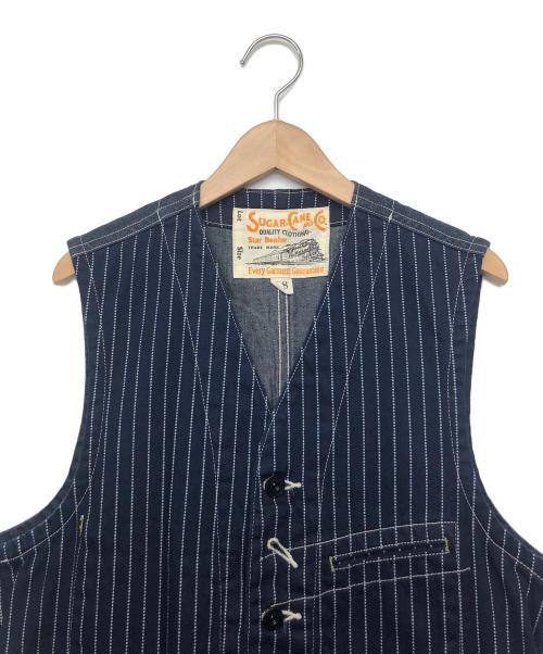 SUGAR CANE（シュガーケーン）SUGAR CANE (シュガーケーン) ウォバッシュストライプワークベスト ネイビー サイズ:38の古着・服飾アイテム