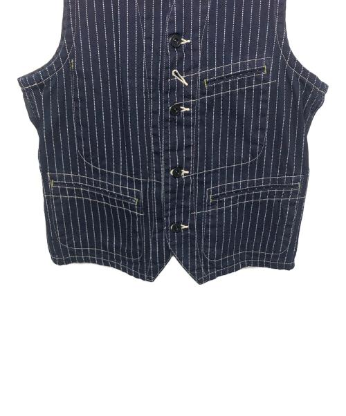 SUGAR CANE（シュガーケーン）SUGAR CANE (シュガーケーン) ウォバッシュストライプワークベスト ネイビー サイズ:38の古着・服飾アイテム