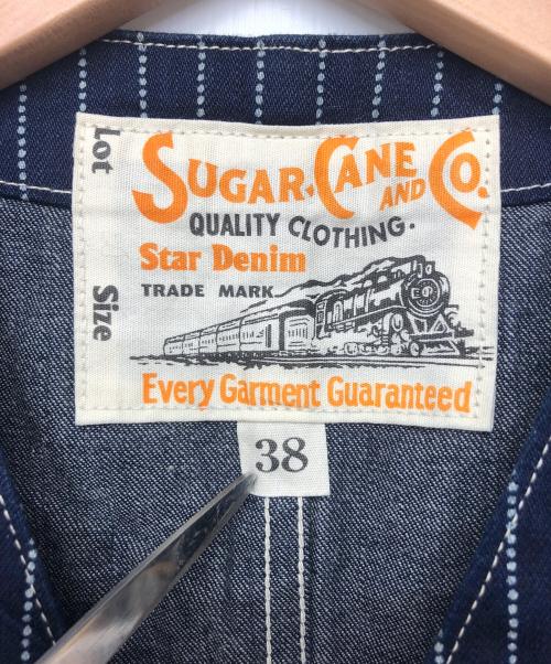 SUGAR CANE（シュガーケーン）SUGAR CANE (シュガーケーン) ウォバッシュストライプワークベスト ネイビー サイズ:38の古着・服飾アイテム