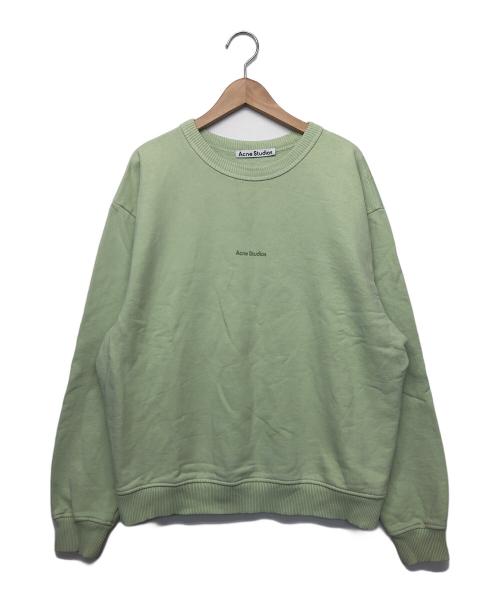 Acne studios（アクネ ストゥディオス）ACNE STUDIOS (アクネ ストゥディオス) ロゴスウェット 黄緑 サイズ:XXSの古着・服飾アイテム
