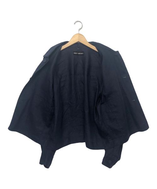 ISSEY MIYAKE（イッセイミヤケ）ISSEY MIYAKE (イッセイミヤケ) リネンジャケット ネイビー サイズ:Mの古着・服飾アイテム