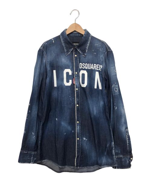 DSQUARED2（ディースクエアード）DSQUARED2 (ディースクエアード) デニムシャツ ブルー サイズ:48の古着・服飾アイテム