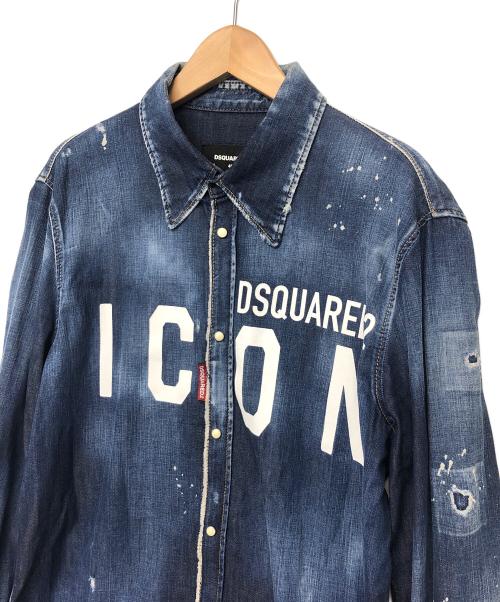 DSQUARED2（ディースクエアード）DSQUARED2 (ディースクエアード) デニムシャツ ブルー サイズ:48の古着・服飾アイテム