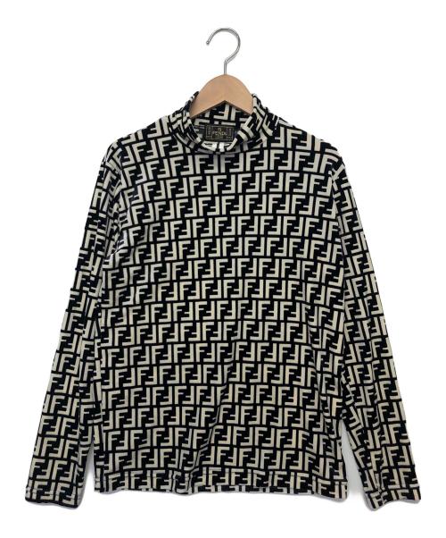 FENDI（フェンディ）FENDI (フェンディ) ベロアカットソー ブラック×ホワイト サイズ:38の古着・服飾アイテム